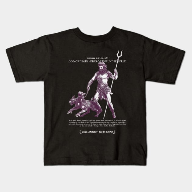 Hades, God of Death, King of The Underworld Mono - Greek Myth #006 Kids T-Shirt by Holy Rebellions